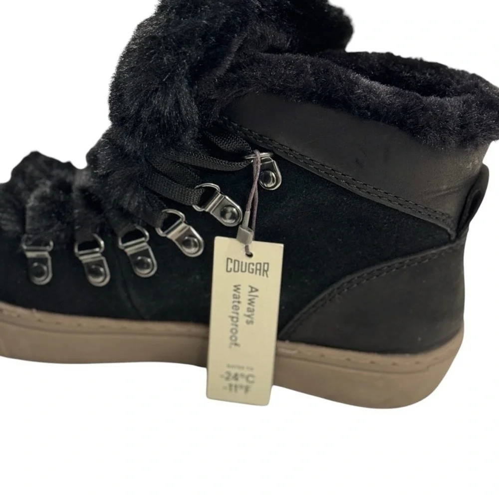 Cougar Women Waterproof Black Suede Fur Winter‎ Boots Size 6
